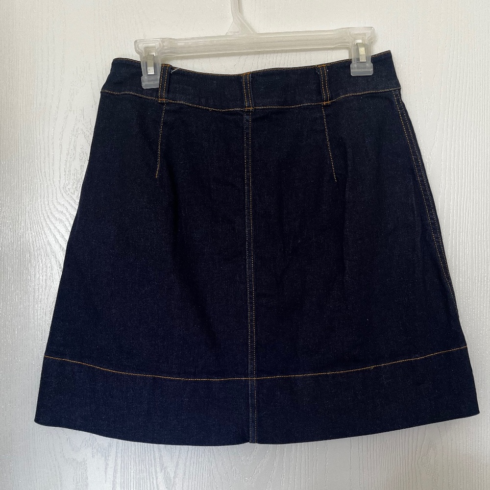 Kate Spade Broome Street Floral Embroidered Denim Button Up Skirt Size 8 - Picture 5 of 7